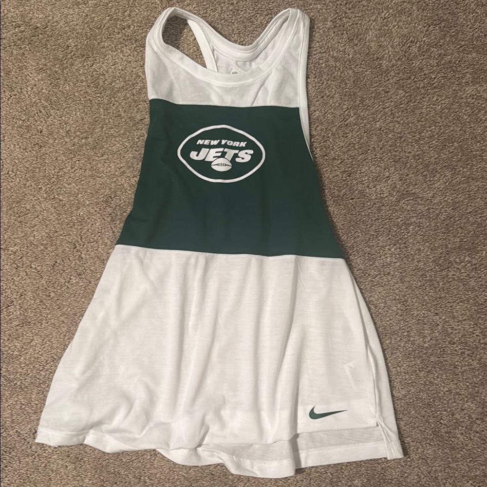 Nike Green and White New York Jets Tank Top